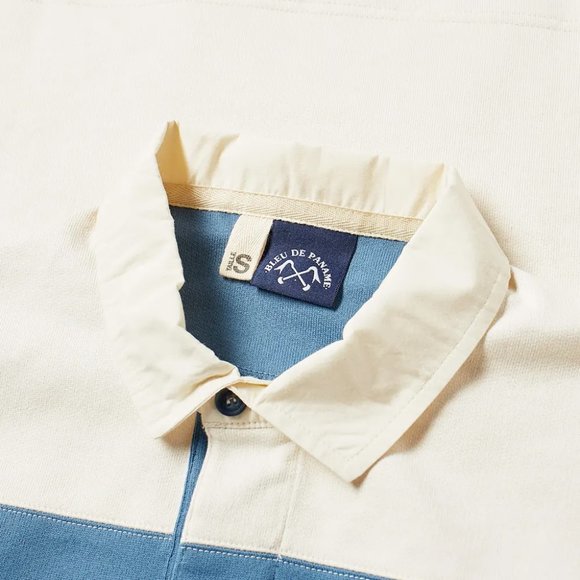 Bleu de Paname Rugby Polo - Horizon Blue & Ecru - Picture 3 of 10